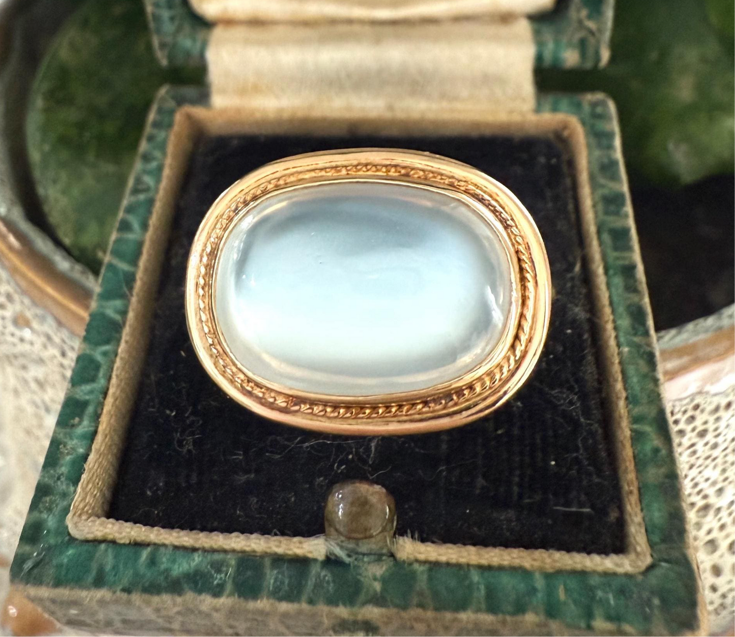 Large Victorian Moonstone Bezel Ring