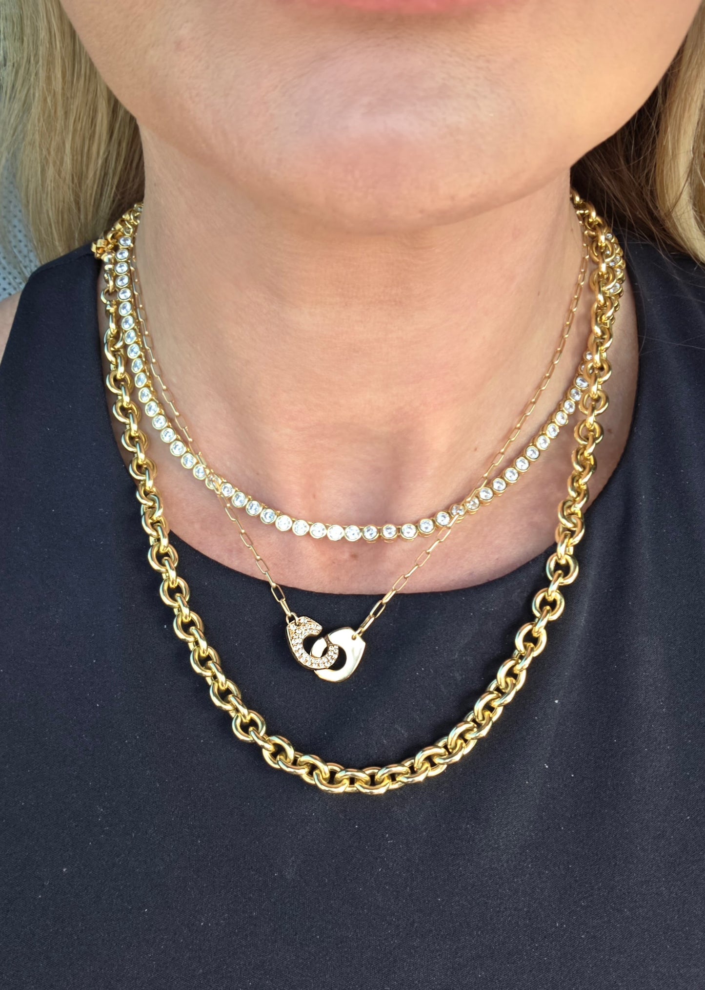18K Gold and Diamond Handcuff Necklace