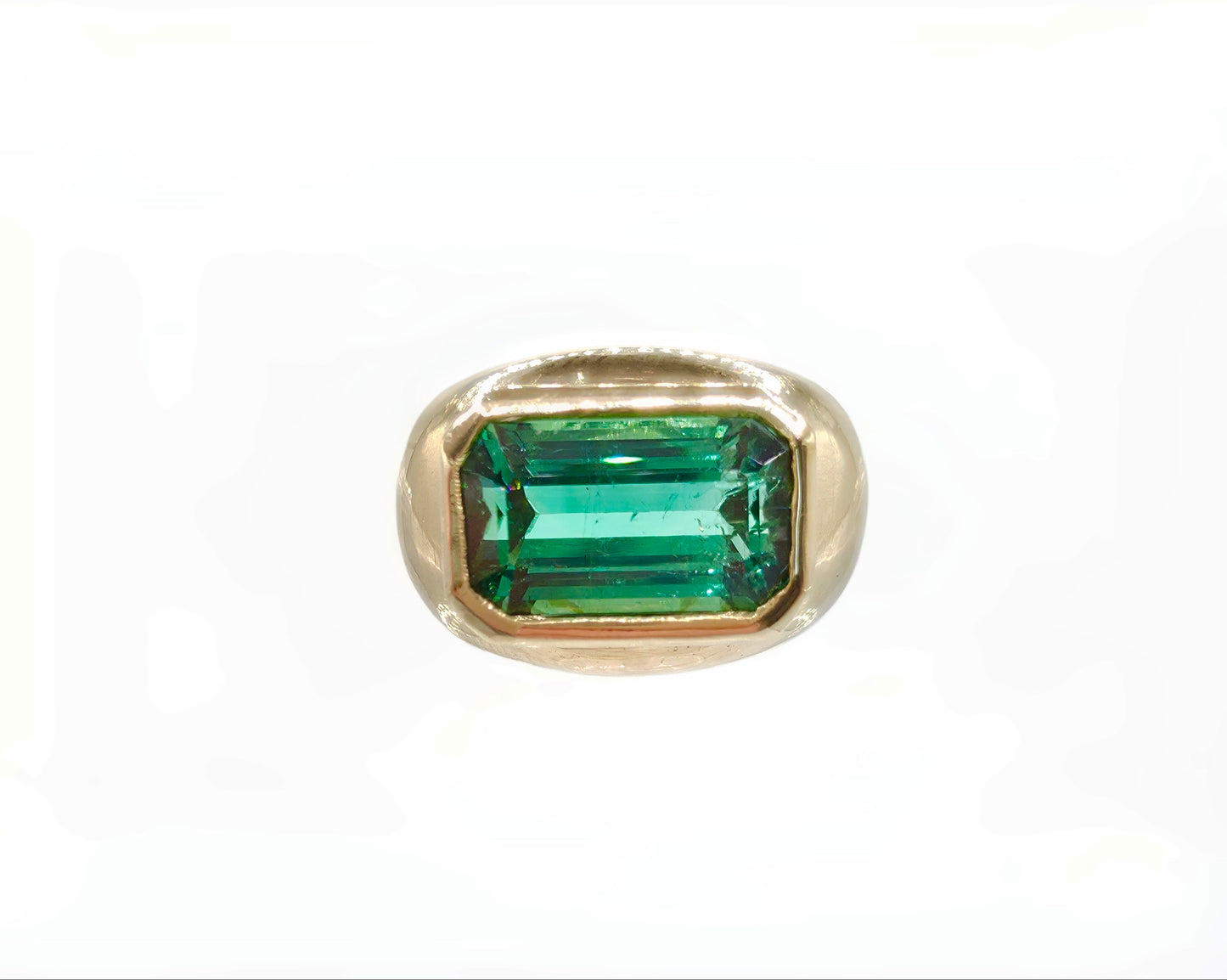 3.5ct Emerald Green Tourmaline Cigarband 14k