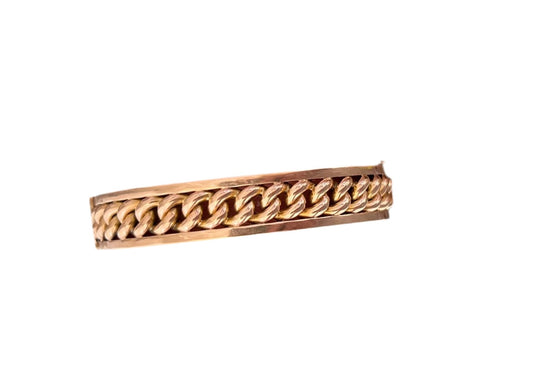 14k Rose Gold Curb Bangle