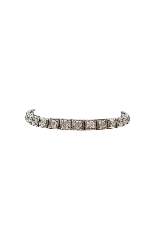 5.5 ct Natural Diamond Tennis Box Bracelet