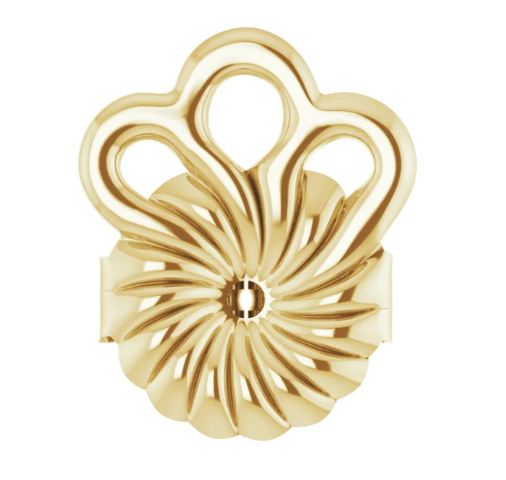 14K Scroll Earring Setting