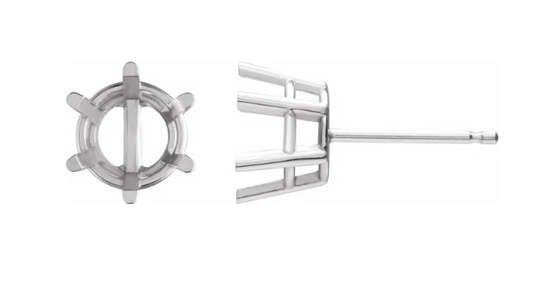 6 Prong Basket Earring Setting