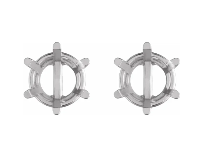 6 Prong Basket Earring Setting
