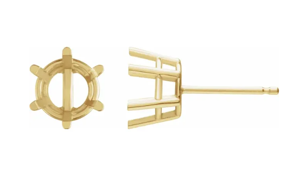 6 Prong Basket Earring Setting