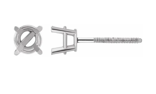 14K Yellow 9 mm Round 4-Prong Lightweight Earring Mounting