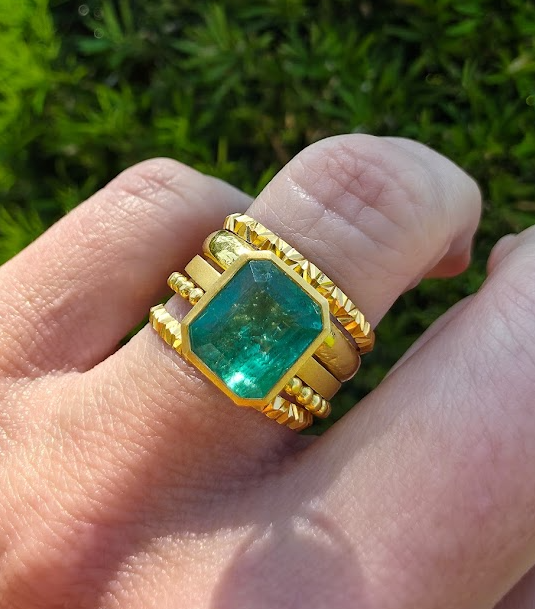 4.4 Carat Zambian Emerald Ring set in 18K (Copy)