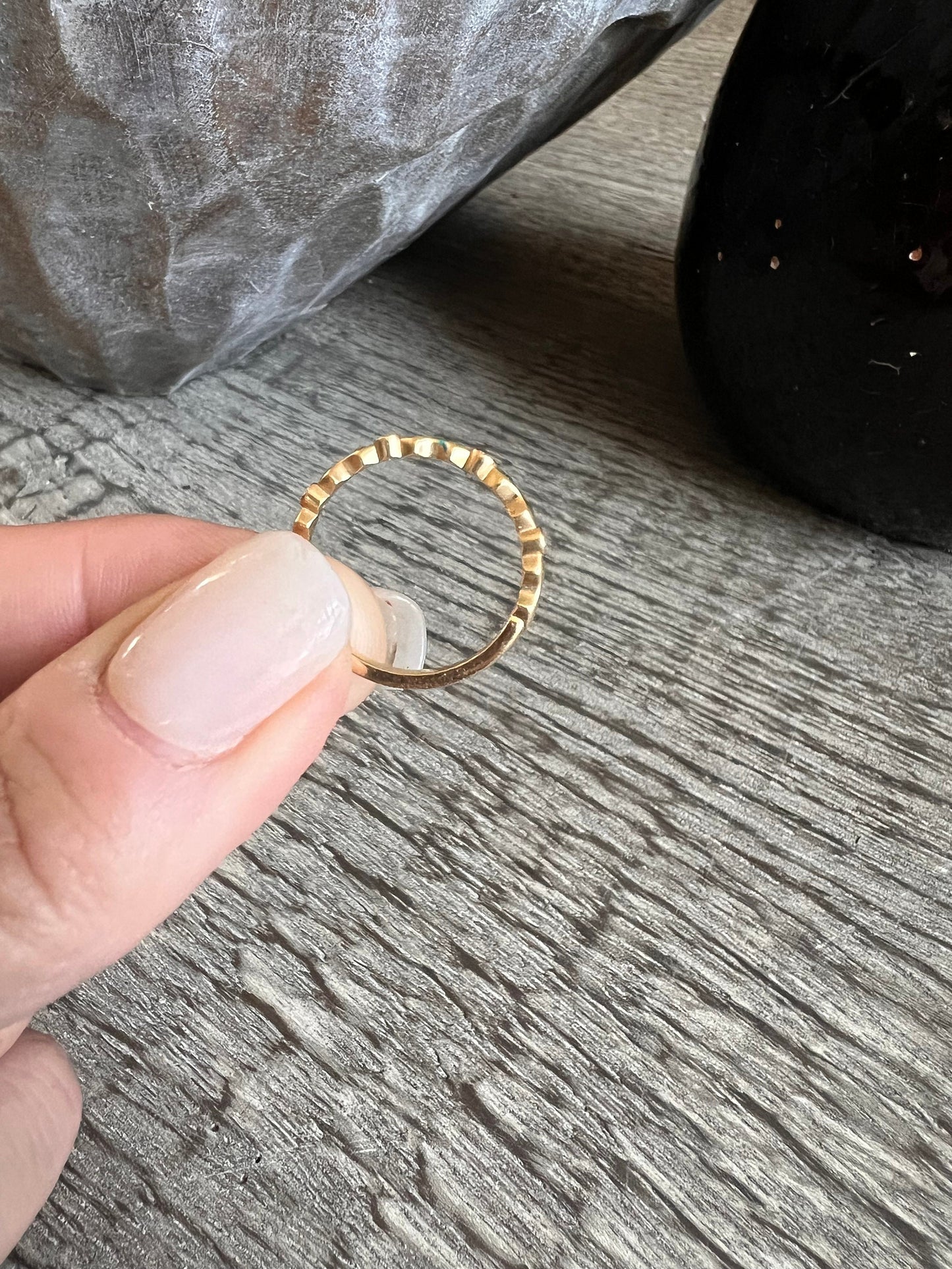Gold and diamond stacking ring