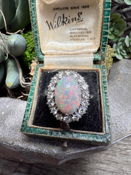 Australian Opal and Diamond Ring 18K