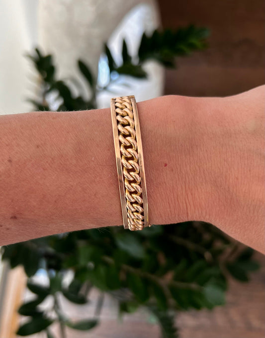 14k Rose Gold Curb Bangle