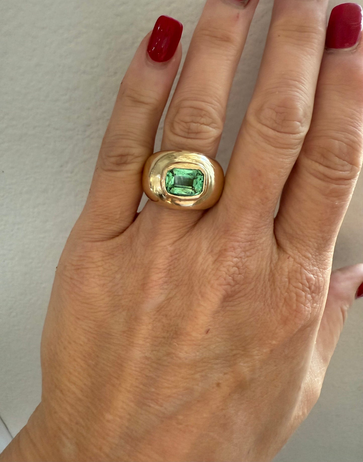 6.4 Carat Tourmaline Dome Ring 14K