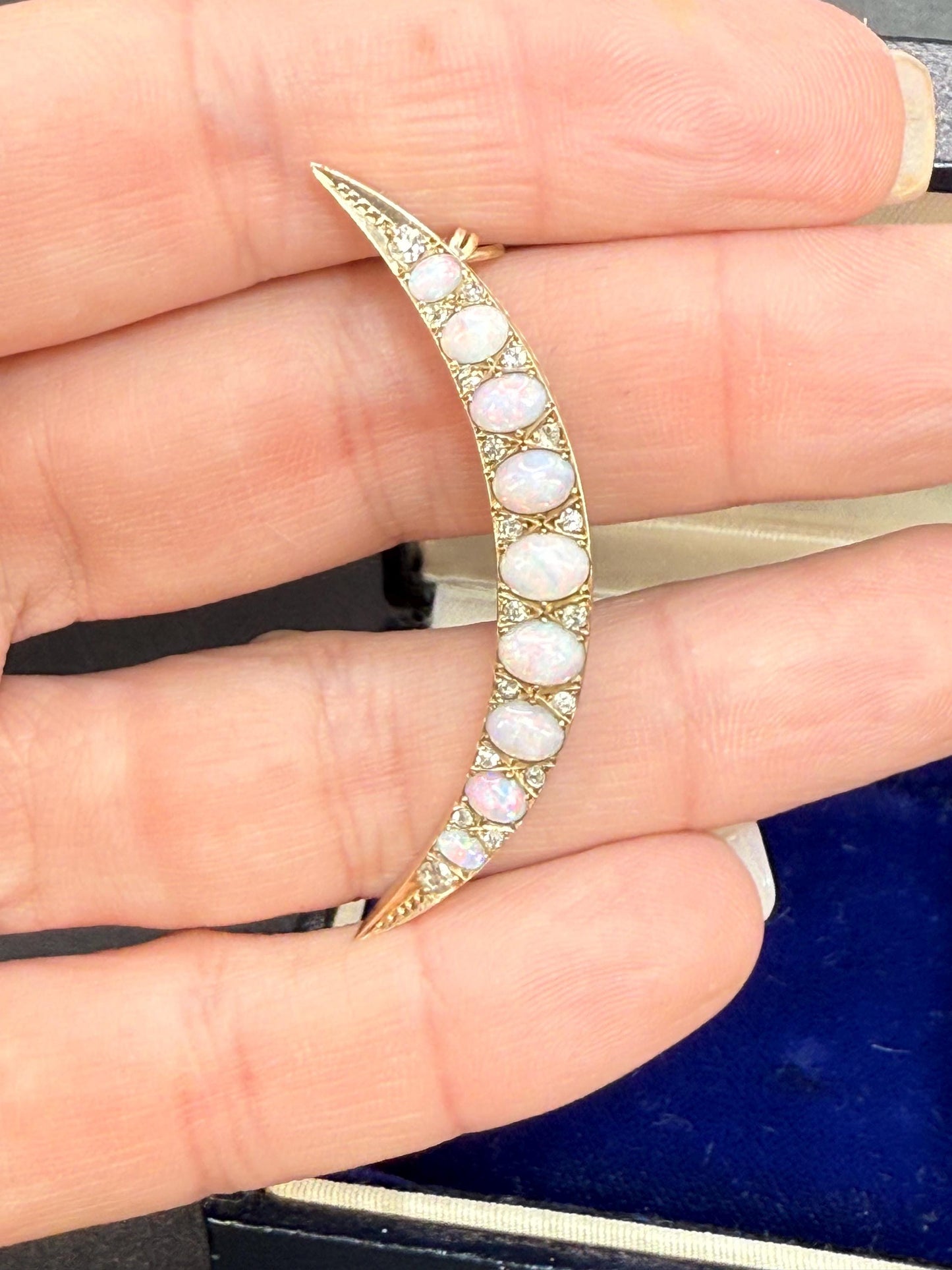 Victorian Opal Crescent Pendant