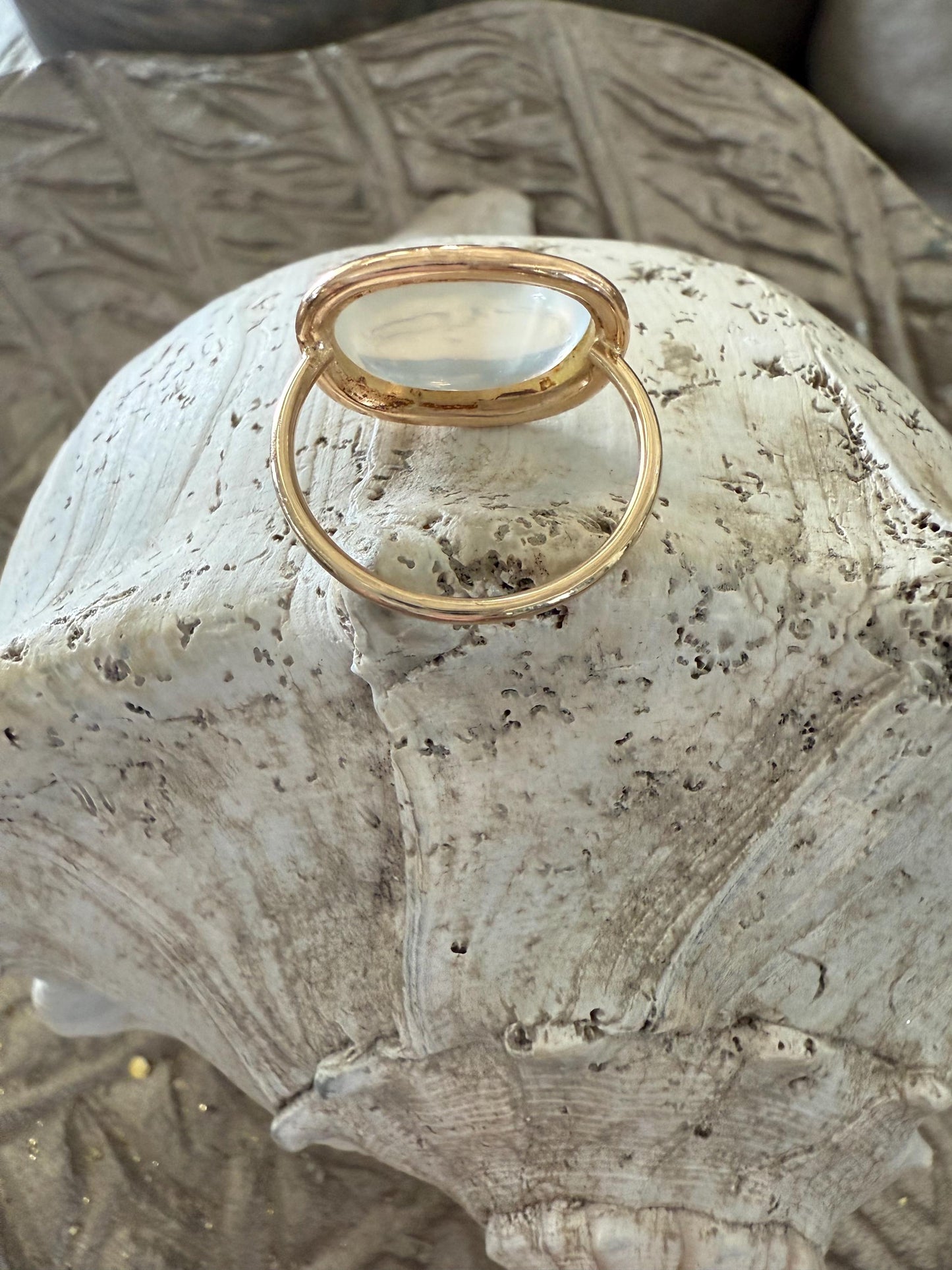 Large Victorian Moonstone Bezel Ring