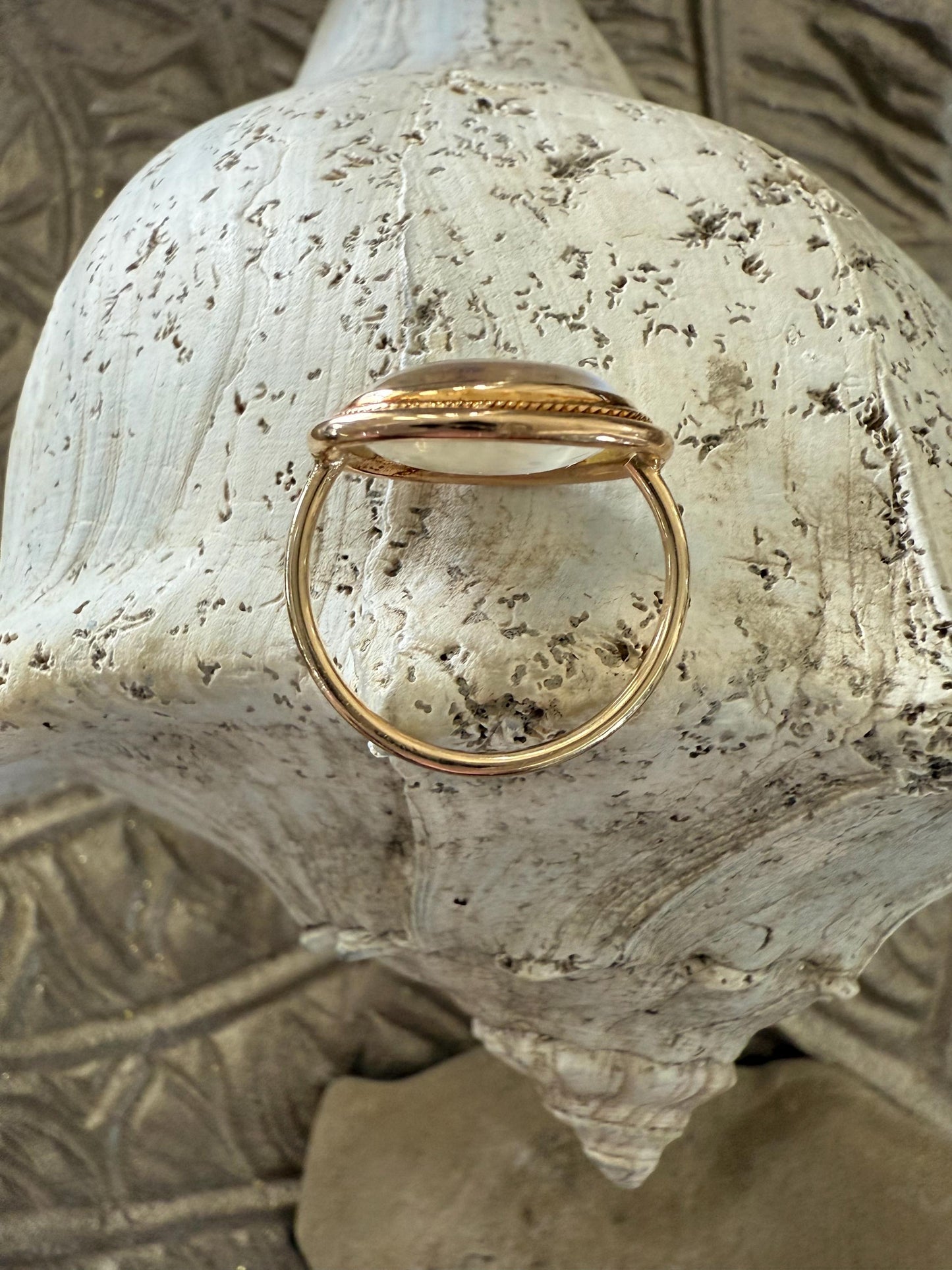Large Victorian Moonstone Bezel Ring