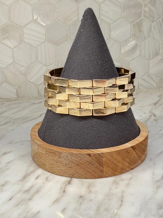 14k Pyramid Link Bracelet