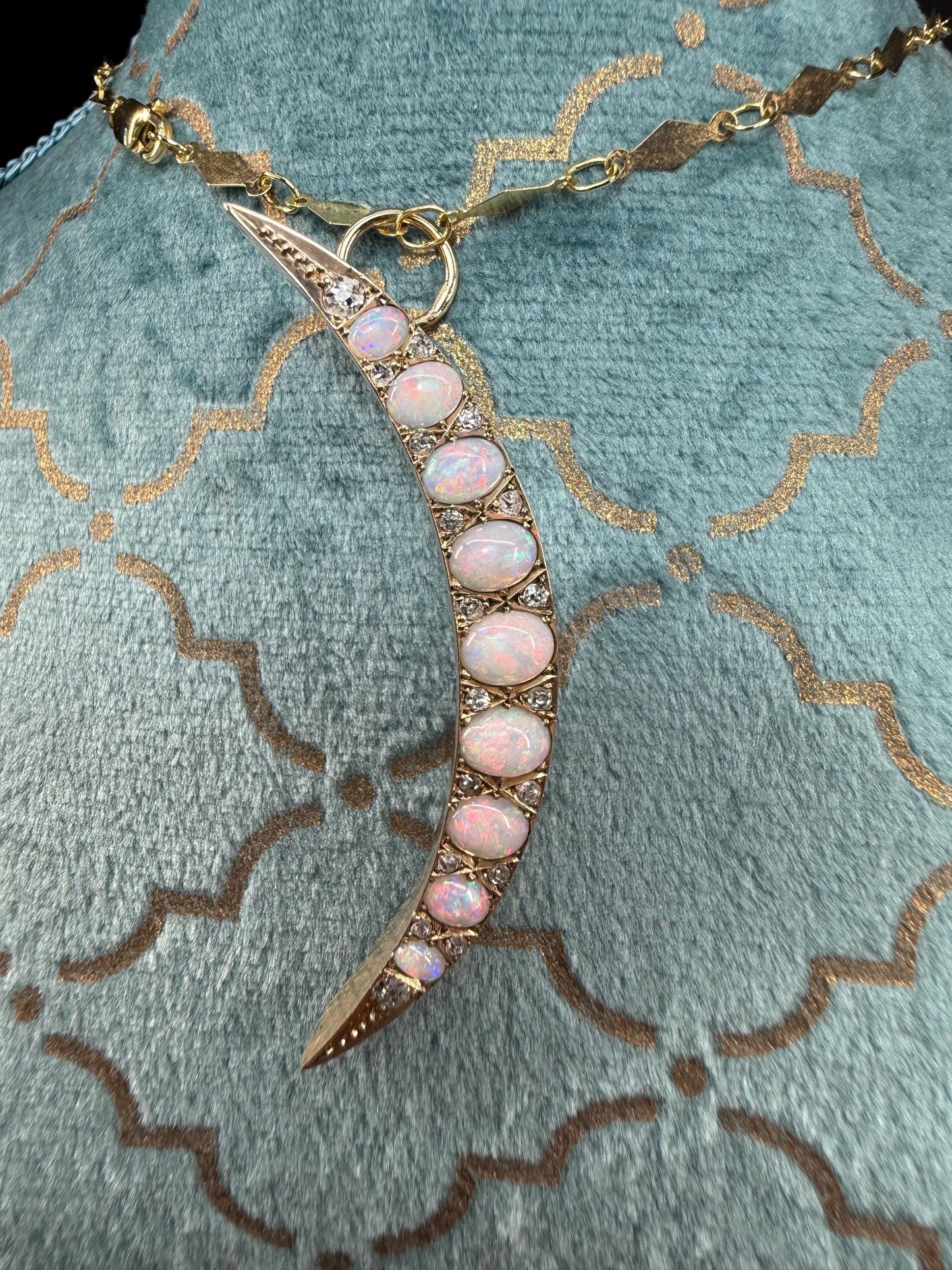 Victorian Opal Crescent Pendant