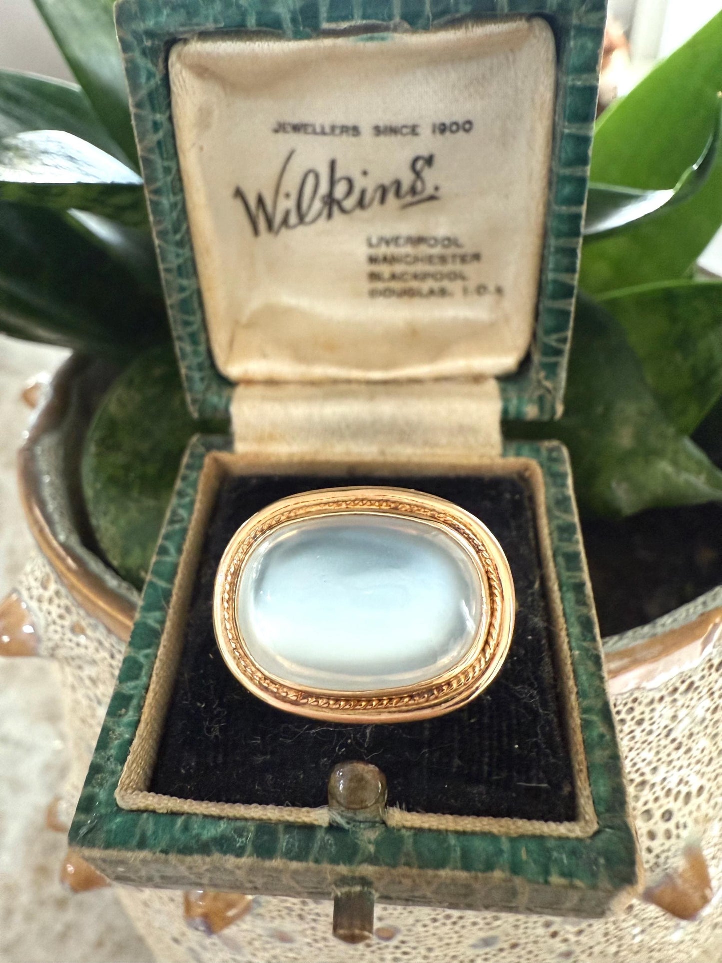Large Victorian Moonstone Bezel Ring