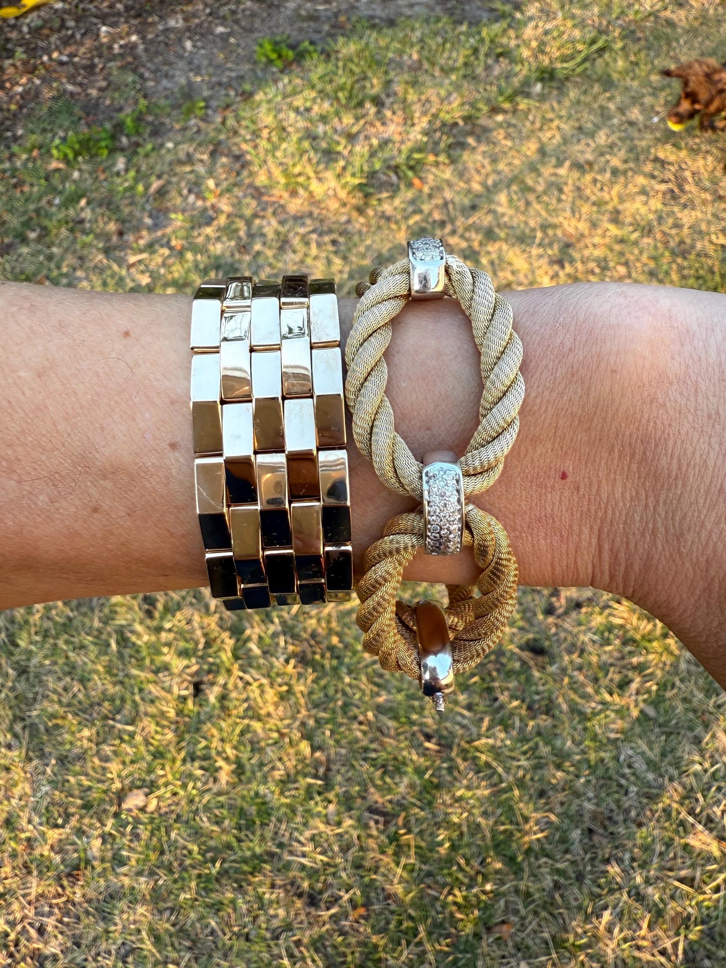 Rope Link and Diamond Estate Bracelet 14k