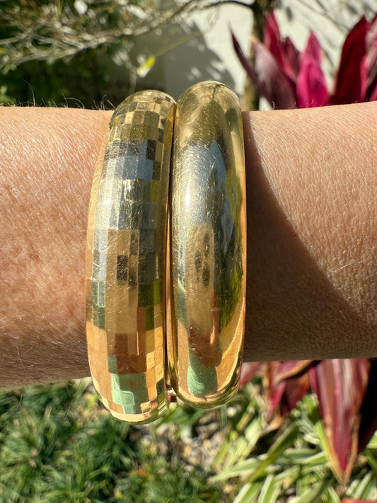 Modern Matching 14k gold Bangle Bracelets