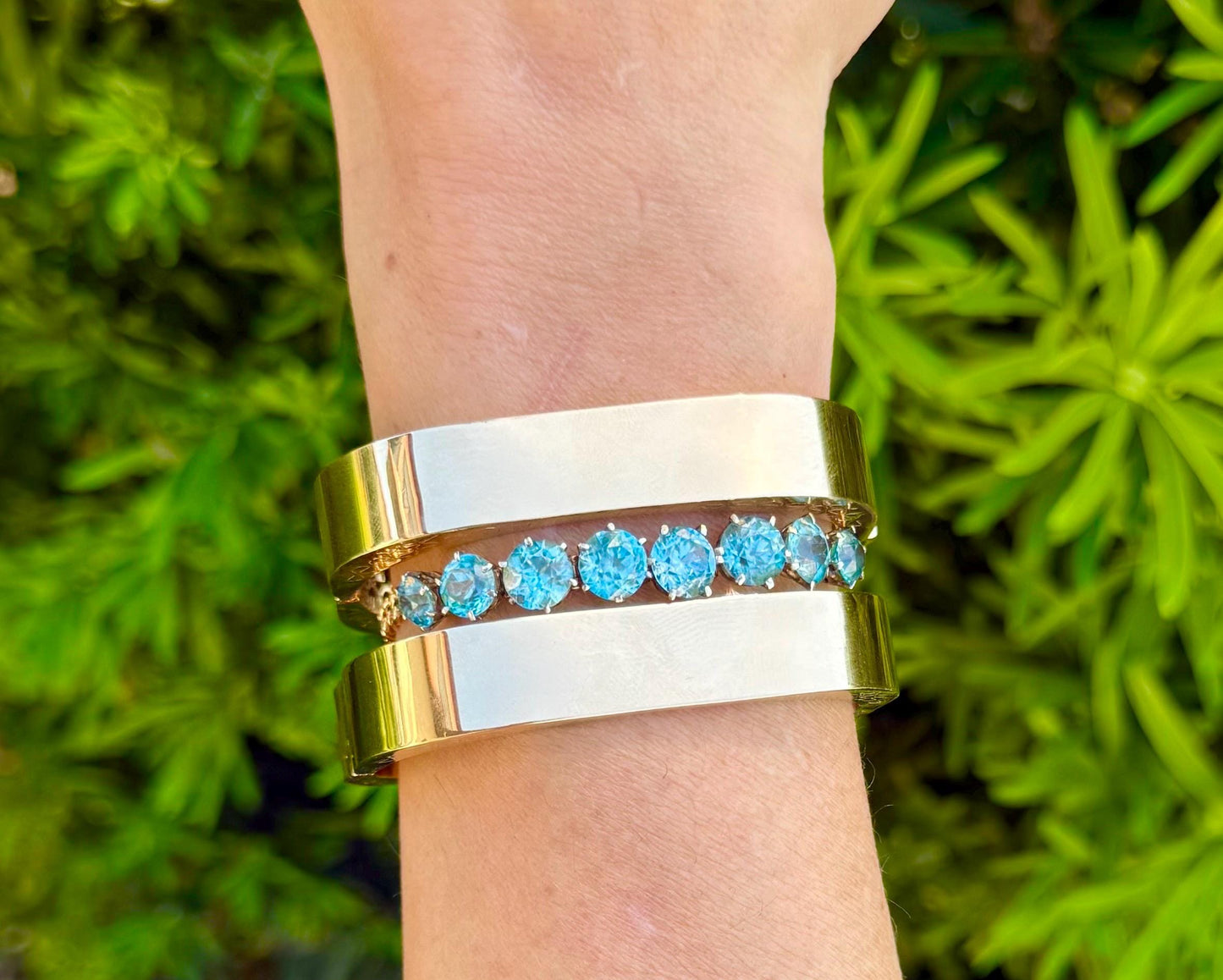 Antique Blue Zircon Tennis Bracelet