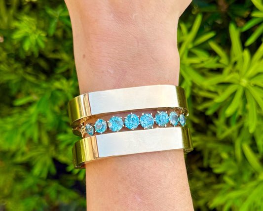 Antique Blue Zircon Tennis Bracelet