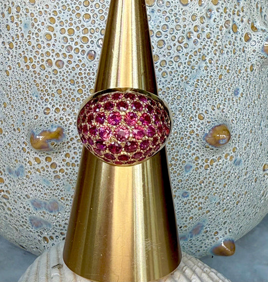 Vintage Ruby Dome Ring set in 14K gold