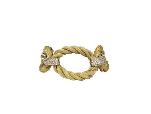 Rope Link and Diamond Estate Bracelet 14k